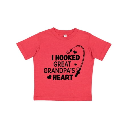 

Inktastic I Hooked Great Grandpa s Heart with Fishing Rod Gift Toddler Boy or Toddler Girl T-Shirt