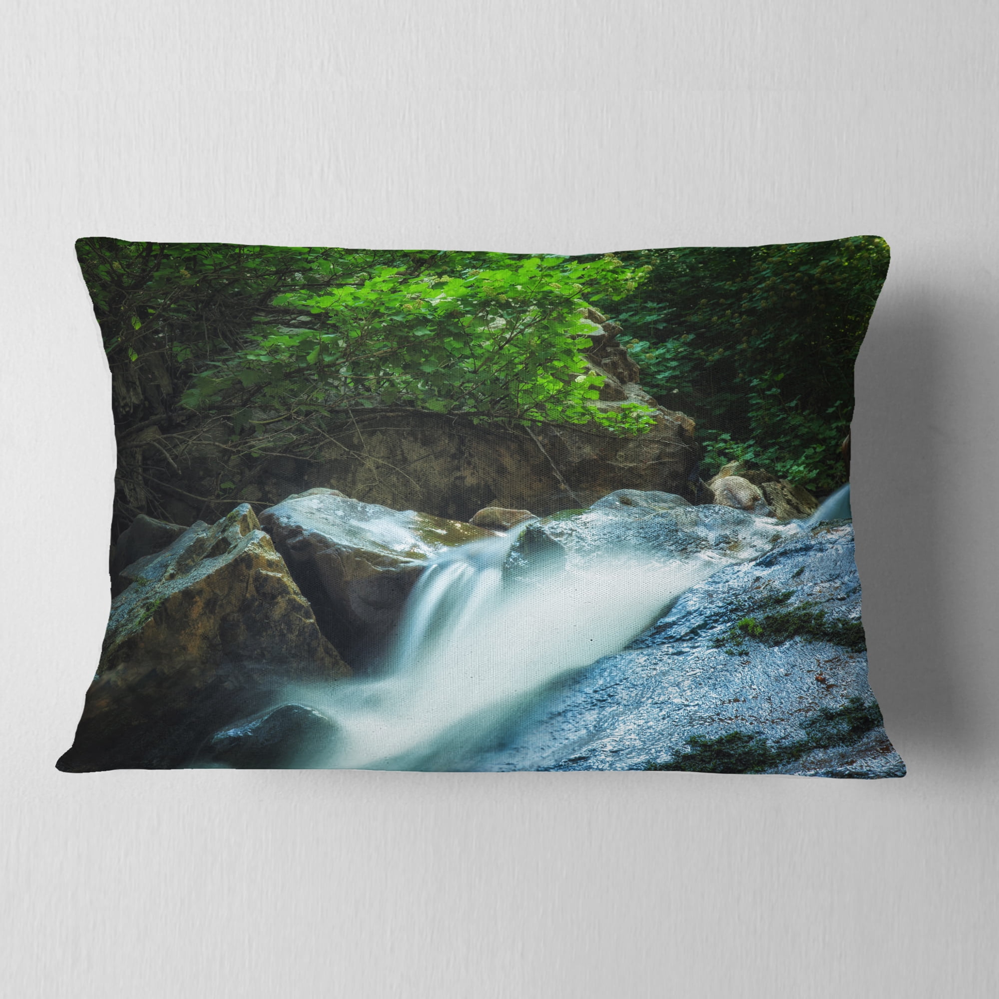 Designart 12" x 20" Multi-color Polyester Throw Pillow