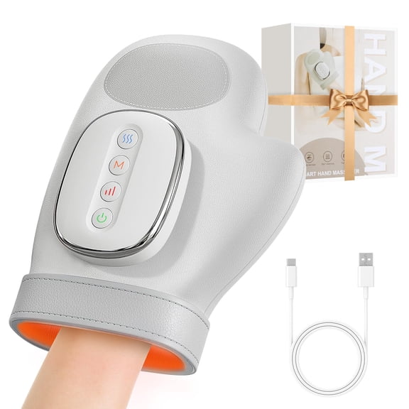 Hand Massager with Heat and Compression, for Arthritis and Carpal Tunnel Relief,3 Massage 4 Temperatures 5 Compression Pain Relief Glove, Gift for Women Men