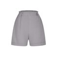thumbnail image 4 of Ashirexll Women's Shorts, Summer Shorts for Women, Solid and Linen Summer Loose and Casual Comfortable Elastic Waist Wide Leg Pants Straight Leg Shorts, 4 of 7