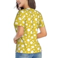 thumbnail image 2 of Goofa Tulips Flowers Pattern Women's Slim-Fit Short-Sleeve V-Neck T-Shirt,Classic-Fit Short-Sleeve V-Neck T-Shirt-Medium, 2 of 5