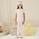 thumbnail image 1 of PatPat Pijamas ajustados para niñas de bambú viscosa, set de 3 piezas con estampado y máscara para dormir, 1 of 3
