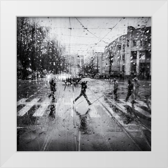Economou, Costas 12x12 White Modern Wood Framed Museum Art Print Titled - The Decisive Leap