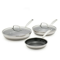 Blue Diamond Diamond Bond 5-Piece Non-Stick Frying Pans Set, Stainless Steel Hybrid Cookware