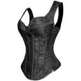 thumbnail image 5 of ICHUANYI Ladies Stylish Striped Double Shoulder Strap Court Corset Brocade Corset Flash Deals 2024, 5 of 5
