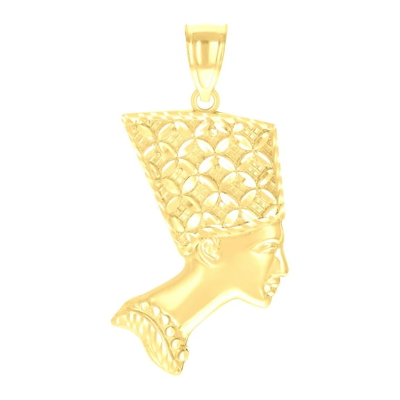 10k 10kt Yellow Gold Mens Nefertiti Egyptian Charm Pendant for Men