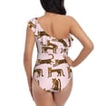 thumbnail image 5 of Picia Leopard Print Pattern Women's One Piece Swimsuits,One Shoulder Swimwear Asymmetric ,Ruffle Monokinis Bathing Suits,High Waisted Flattering Bathing Suits-XX-Large, 5 of 8