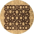 thumbnail image 1 of Ahgly Company Indoor Round Oriental Brown Traditional Area Rugs, 3' Round, 1 of 4
