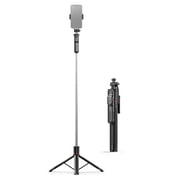 NFTIGB Extendable Selfie Stick Tripod with Remote Shutter 67 Inches / 170.8 cm Adjustable Phone Tripod Stand for Vlogging Live Streaming Group Photos with Detachable Phone Clip Handle Black