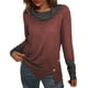thumbnail image 1 of Sudadera cómoda de manga larga con cuello alto para mujer para invierno otoño oficina marrón 3XL, 1 of 6