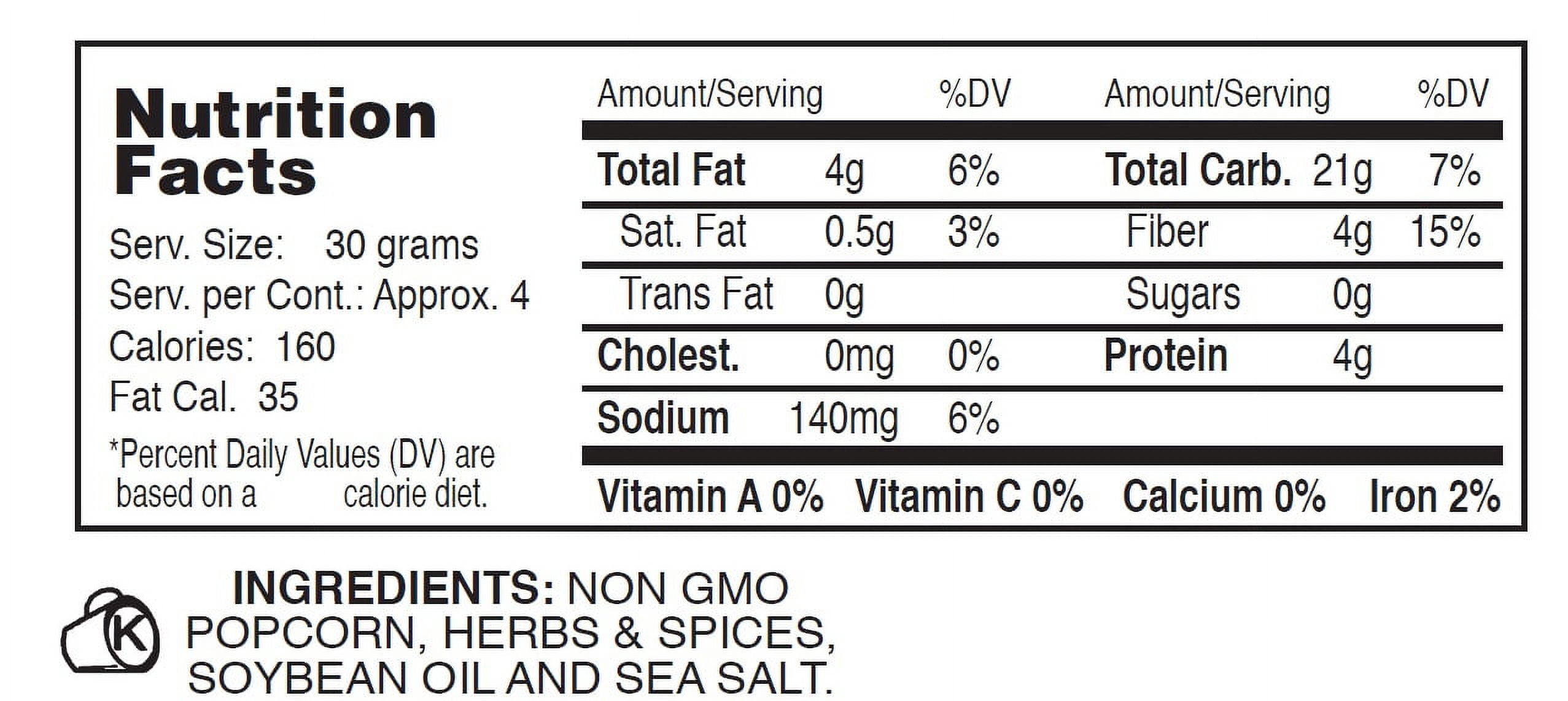 Little Lads Herbal Popcorn, 5oz, 4 count