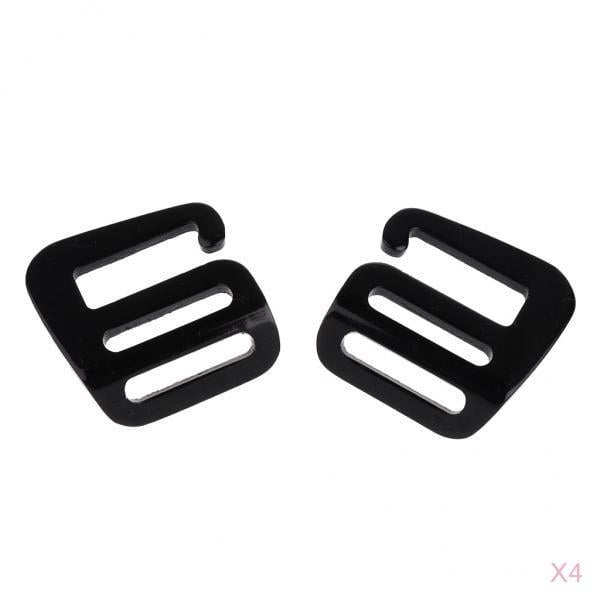 Almencla 4-Pair 1''/25mm G Hook Webbing Buckle for Backpack Strap Belt Black