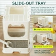 thumbnail image 2 of Cat Litter Box with Lid, Covered Top Entry Kitten Litter Pan for Small and Medium Cats, Anti-Splashing Kitty Potty with Slide-Out Litter Tray, 2 of 6