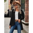 thumbnail image 2 of Cuteduck Women's Long Sleeve Open Front Cardigans Lightweight Knit Jacket High Low Hem Casual Cardigan, 2 of 5