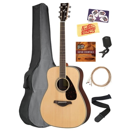 Yamaha FG830 Solid Top Folk Acoustic Guitar - Natural w/ Gig Bag