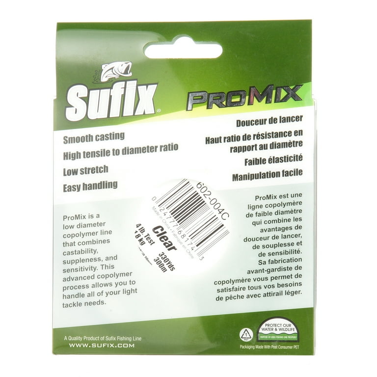 Sufix ProMix Monofilament Line 4lb Clear 330 Yds 602-004c for sale online