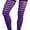 Black/Purple, variant on ToBeInStyle Women's Horizontal Striped Thigh Highs - Black/Purple - One Size