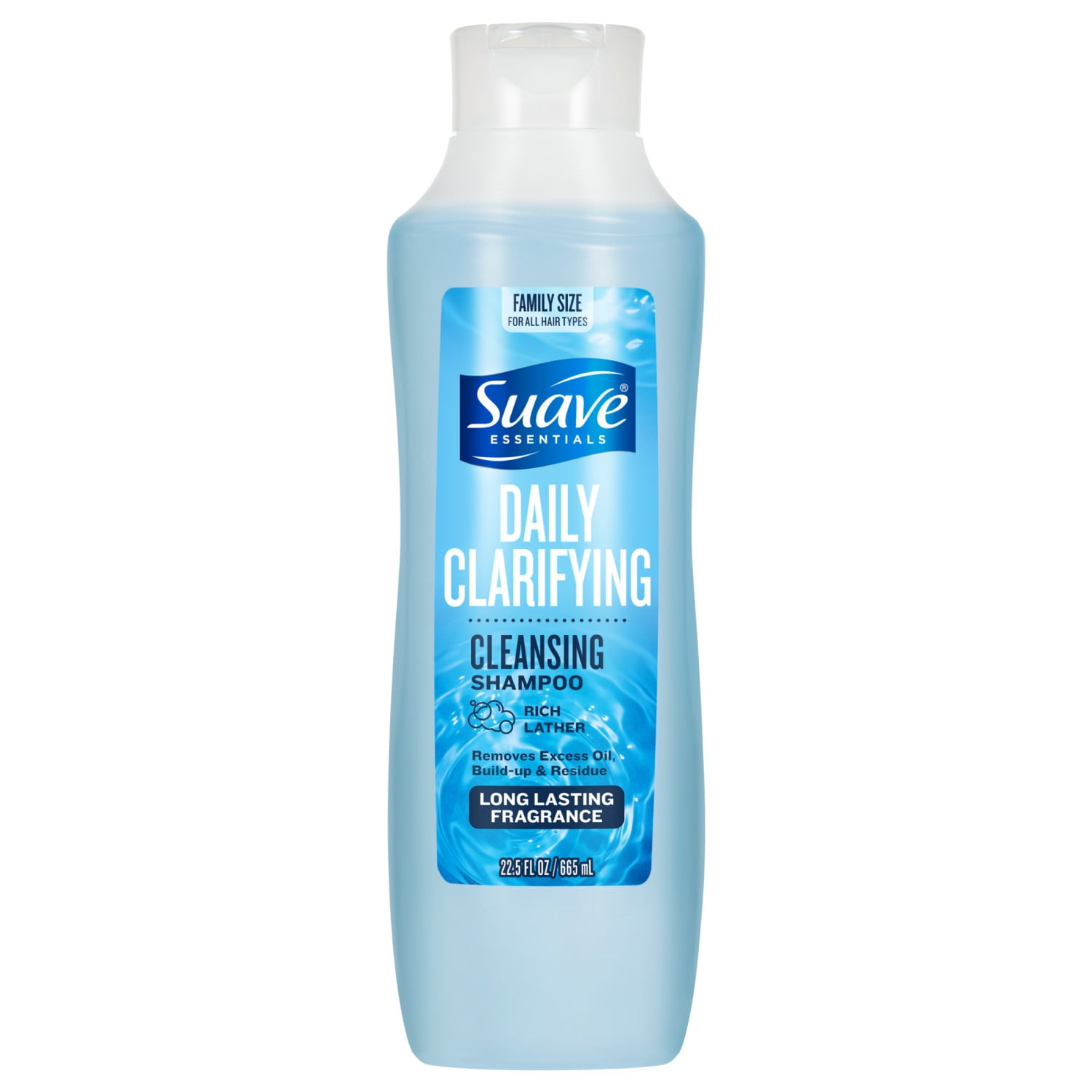 Suave Essentials Daily Clarifying Shampoo, Deep Cleansing for All Hair Types, 22.5 FL OZ