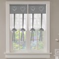 thumbnail image 5 of 1 Pieza Persiana Bordada Abrazadera para Barco Cortinas Transparentes Brisa Cubierta de Ventana de Tul para Dormitorio, Oficina, Baño, Cocina, Gris, Ancho 45 cm x Alto 90 cm, 5 of 5