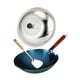 thumbnail image 3 of Sartén wok de hierro fundido, wok chino con tapa para cocina de inducción, multifuncional. Diámetro de la olla de 30 cm, 3 of 9