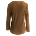 thumbnail image 6 of Fgnfyis T Shirts For Women Casual Long Sleeve Soft Basic Solid Color Top Everyday Comfort Warmth Long Sleeve Tops For Women Khaki M, 6 of 6