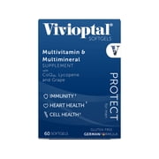 Vivioptal For Men, 60 Softgels (1 Year Supply), CoQ10, Lycopene & Resveratrol, Multivitamin & Multimineral, Gluten Free, German Formula