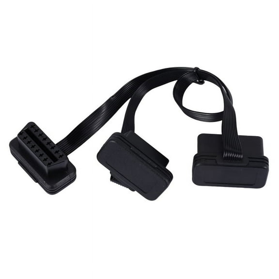 OBDII Extension Dual Connector Y Splitter OBD OBD2 16PIN Male to Female Connection Flat Thin for