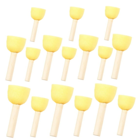 30pcs Sponge Stamp Foam Paint Brush Set, Round Dot Stencil Painting Brushes with Wooden Handle, Sponge Paint Tools