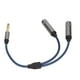 thumbnail image 1 of Cable de audio femenino estéreo, 6.35 mm de macho a 2 6.35 mm de cable hembra doble trenzada Todos los conductores de cobre foil de aluminio para el hogar para teléfono, 1 of 7