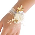 thumbnail image 4 of Guardurnaity Ramillete de muñeca blanco de moda con mano de obra exquisita Ramillete de muñeca burdeos Boda de ramillete Ropa, zapatos y accesorios Miscelánea, 4 of 6
