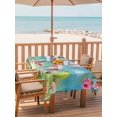 thumbnail image 2 of Outdoor Tablecloth with Umbrella Hole for Patio/Picnic/Party/Camping, Pink Flamingos Waterproof Table Cloth Rectangle Table Cover Washable, Summer Beach Tropical Floral Cactus (60"x 84"), 2 of 8
