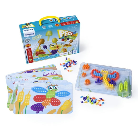 MINILAND EDUCATIONAL PEGS 3/8IN 180 PEGS-6 WORKSHEETS