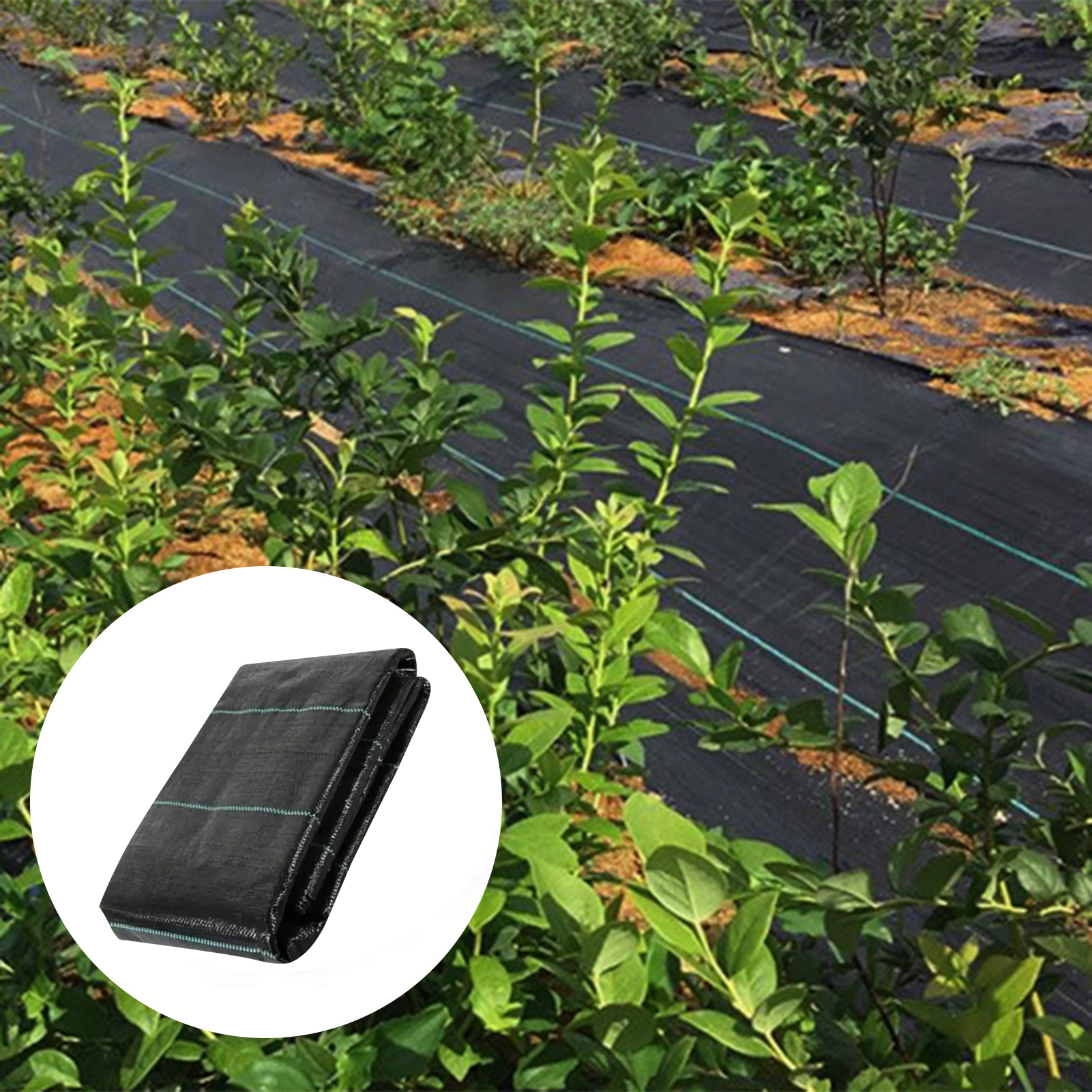 OIUR Weed Barrier Landscape Fabric Woven Geotextile Mat Gardening Ground Cover Weed Control Cloth for Orchard Vegetable Field Driveway Walkway