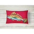 thumbnail image 2 of Carolines Treasures MW1103PW1216 Fish - Red Fish Woo Hoo   Canvas Fabric Decorative Pillow 12H x16W multicolor, 2 of 3