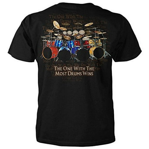 The One with The Most Drums Wins T-Shirt (Medium, Black)