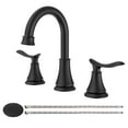 thumbnail image 2 of Hefilesy 2-Handle 8 inch Widespread Bathroom Sink Matt Black Lavatory 3 Hole 360° Swivel Vanity Sink Basin Faucets 3007B-MB, 2 of 6