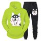 thumbnail image 3 of Conjunto deportivo divertido y bonito con estampado de husky para hombre, sudadera con capucha y pantalones de manga larga estilo callejero Y2K, conjunto de 2 piezas con capucha de perro y animal de a, 3 of 4
