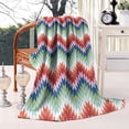 thumbnail image 2 of Colorful Geometric Chevron Pattern Blanket,Comfortable Soft Flannel Throw Blanket,All Season,Warm Lightweight Blankets for Sofa Bed Couch Living Room Chair,60"x80", 2 of 4