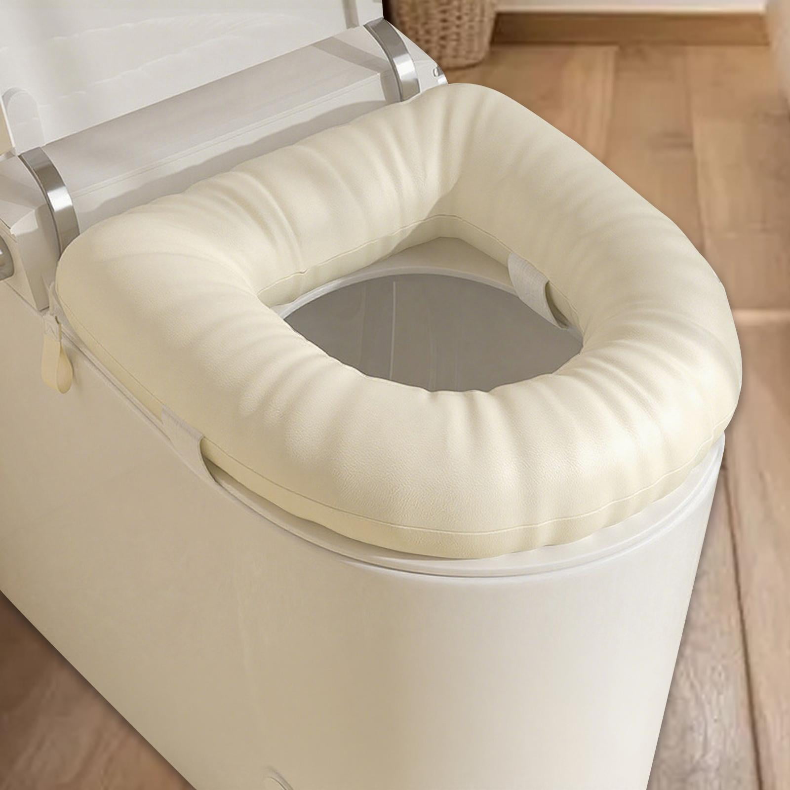 Toilet Seat Riser Cushion Cover 8cm Thicken Soft Padded for Seniors Universal Standard Toilets