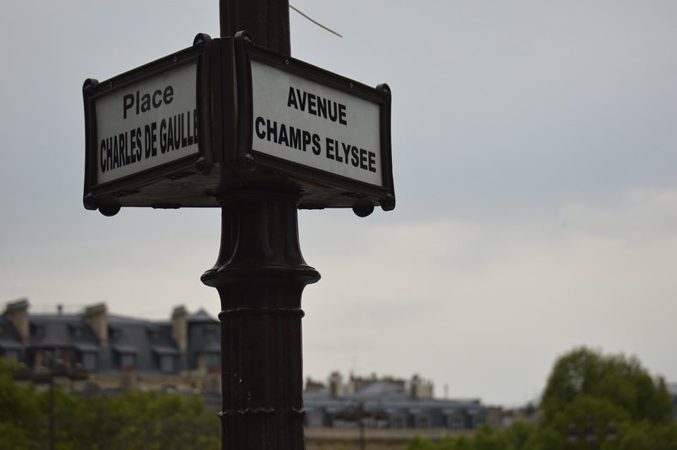 Street Names Street Tourism Paris France-20 Inch By 30 Inch Laminated