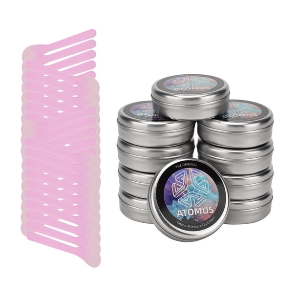 Crema para el cuidado posterior del tatuaje, 15 g, ungüento, raspador desechable, revitaliza la piel maquillada. 10 Crema 50 Raspador