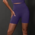 thumbnail image 4 of Kcolen Womens Biker Shorts With Pockets,Womens Slim Fit Breathable Elastic Waist Summer Biker Shorts Solid Color High Waist Shorts, 4 of 4