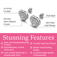 thumbnail image 2 of Cate & Chloe Coraline 18k White Gold Plated Heart Stud Earrings with Simulated Crystals for Women, 2 of 9