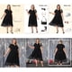 thumbnail image 4 of Vestidos de encaje floral de tamaño grande Agnes Orinda, de doble capa, con envoltura falsa, cuello en V, manga corta, vestido midi en línea A 4X negro, 4 of 8