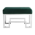 thumbnail image 3 of American Home Classic Laurence 18" Stainless Steel/Velvet Stool in Silver/Green, 3 of 5