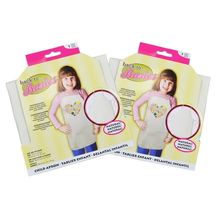 Set of 2 Back to Basics Apron Child Size Canvas Decorate Embellish Personalize