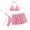 #0137-Pink, variant on Betivan Women Three Piece Bathing Suits Push Up Bikini Set Halter Swimsuit Women Bikini Sets Swimsuits Color Block Bathing Suit