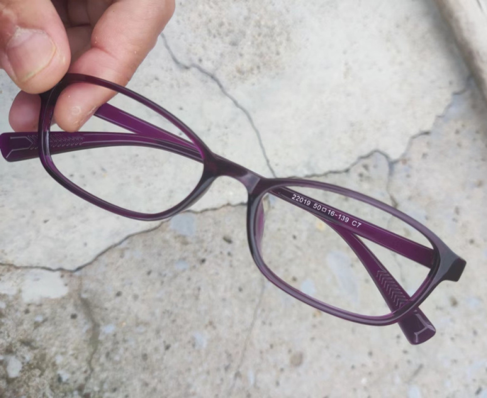 Purple High Presbyopic Reading Glasses Elderly Lightweight Plastic Rectangular High Power Readers +6.00 Strength