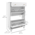 thumbnail image 3 of HOMCOM Armoire à Chaussures Étroite avec 2 Tiroirs Basculants, Armoire de Rangement pour Chaussures, Blanc, 3 of 10