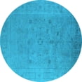 thumbnail image 1 of Ahgly Company Indoor Round Oriental Light Blue Industrial Area Rugs, 7' Round, 1 of 4